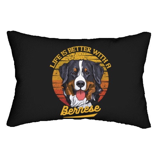Bernese Mountain Dog Lover Cartoon Lumbar Pillows
