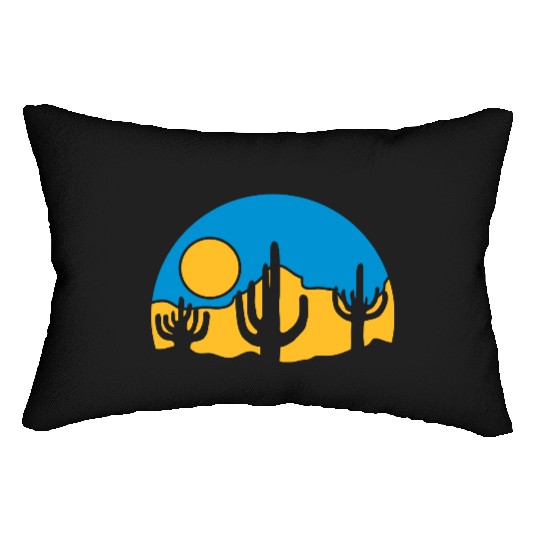 cactus nature sun desert Lumbar Pillows