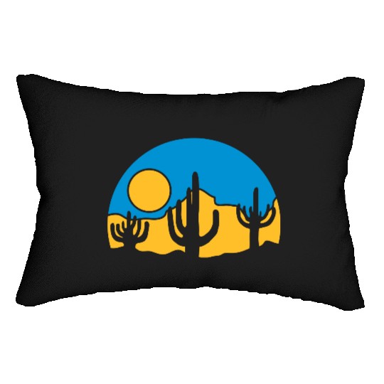 cactus nature sun desert Lumbar Pillows
