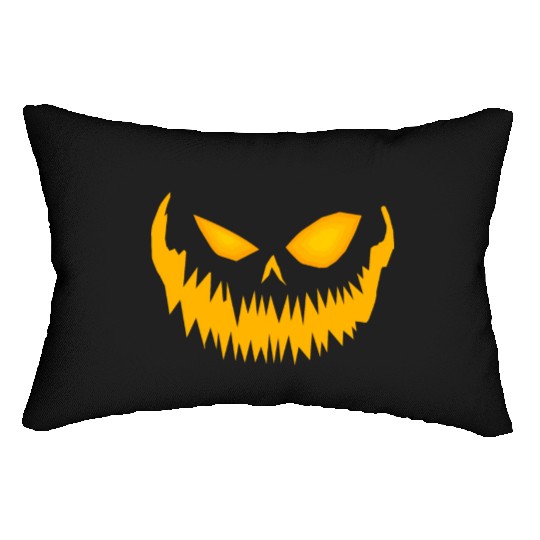 Jack O Lantern Spooky Pumpkin Face Halloween Lumbar Pillows