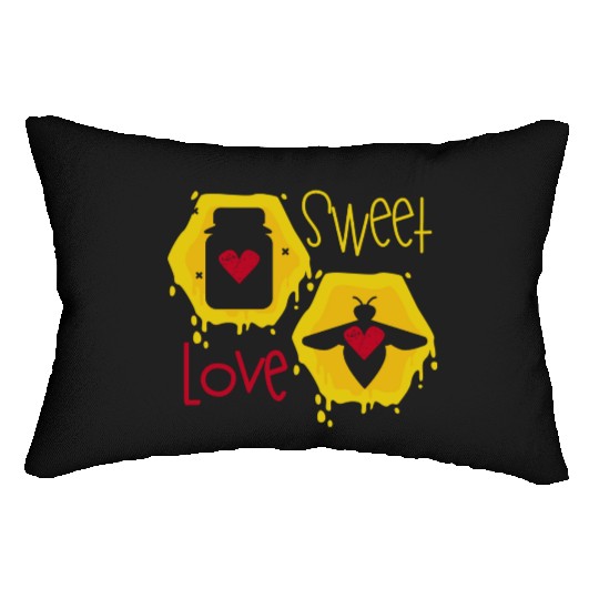 Sweet love yellow honey bee Lumbar Pillows