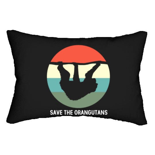 Vintage Ape Monkey Save The Orangutan Lumbar Pillows
