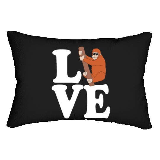 I Love Monkey Ape Orangutan Lumbar Pillows