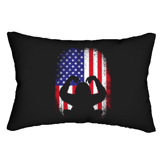 4th Of July American Flag Patriotic Orangutan Lumbar Pillows