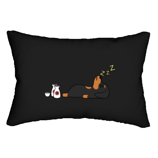 Dachshund Sake Drunk Lumbar Pillows