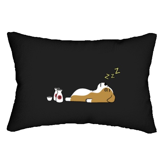 English Bulldog Sake Drunk Lumbar Pillows