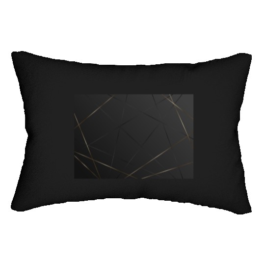Luxury Black Gold Geometric Polygon Lumbar Pillows