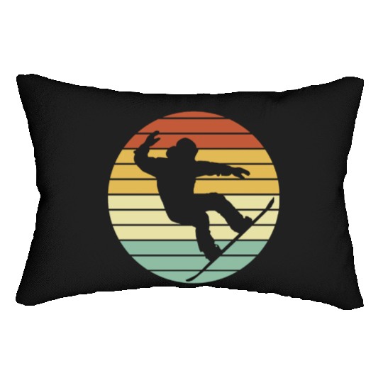 Winter Sport Snowboarder Retro Snowboarding Lumbar Pillows