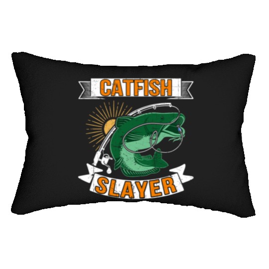 Catfish Slayer - Wels Catfish Hunter Lumbar Pillows
