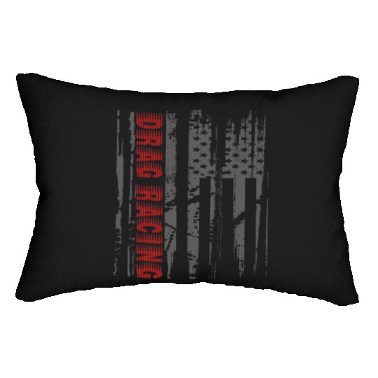 Drag Racer Fans Patriotic American Flag Drag Racin Lumbar Pillows