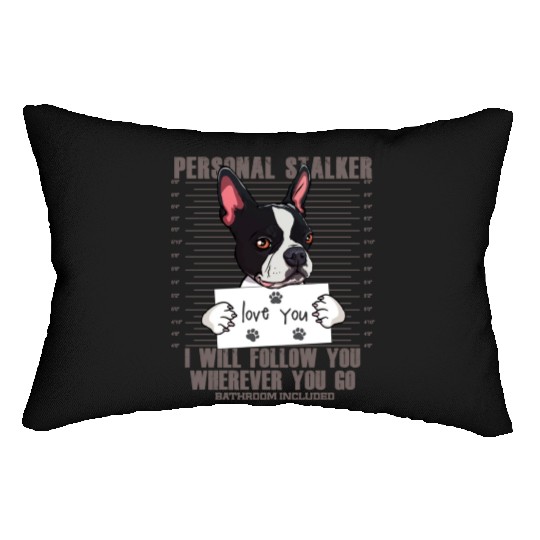 Funny Boston Terrier Dog Lover Cartoon Lumbar Pillows