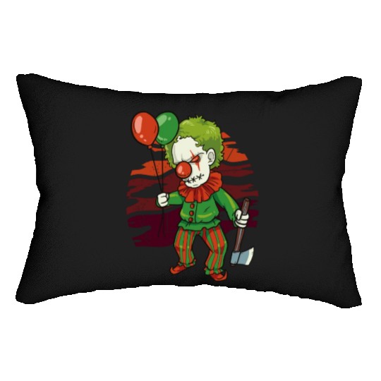 Scary Clown for Horror Fans Lumbar Pillows