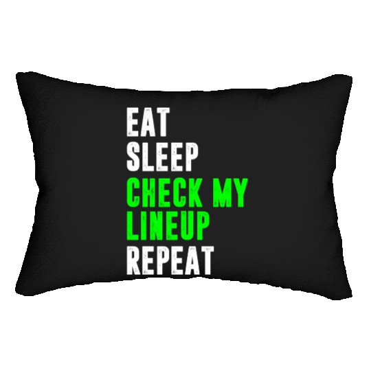 Eat sleep check my lineup repeat fantasy football Lumbar Pillows