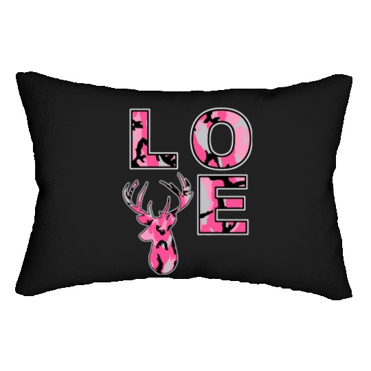K Camouflage Buck Love Deer Hunting Hunter Lumbar Pillows