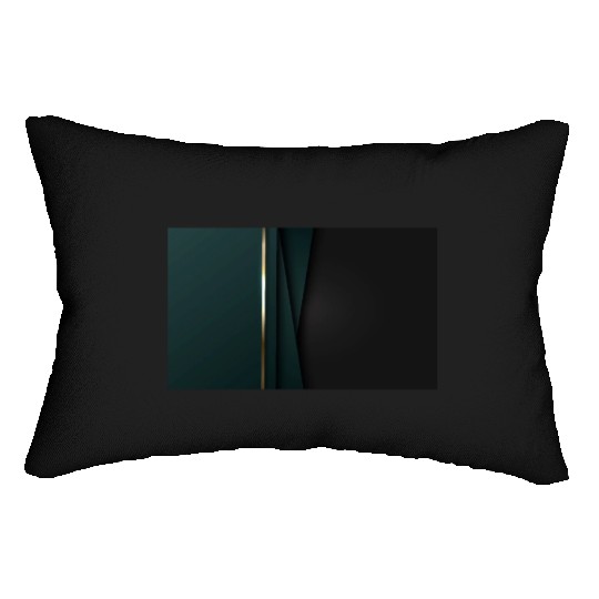 Luxury Black Green Gold Stripes Lumbar Pillows