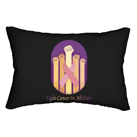 Cancer Sucks In Every Color Fighter Fight Support Lumbar Pillows