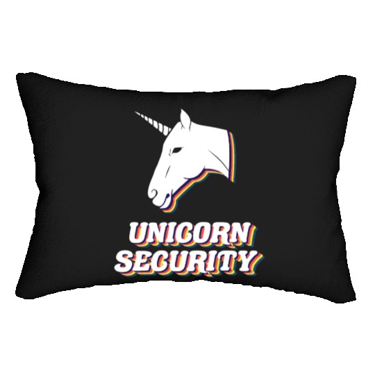 unicorn security funny unicorn bouncer Lumbar Pillows