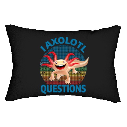 I Axolotl Questions Cute Retro Vintage Axolotl Lumbar Pillows