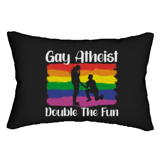 Gay LGBTQ Atheist Atheism Anti Religion Securalism Lumbar Pillows