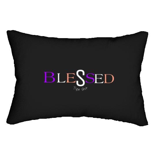 Purple and pink blessed aka pimp shit type shit Lumbar Pillows