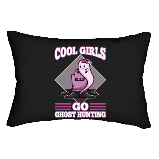 Cool girls go ghost hunting Lumbar Pillows