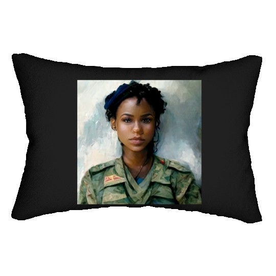 Beautiful US army combat medic painting Lumbar Pillows