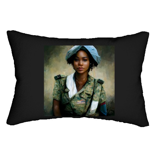 Beautiful US army combat medic painting Lumbar Pillows