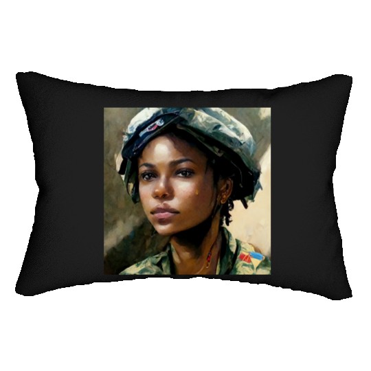 Beautiful US army combat medic painting Lumbar Pillows