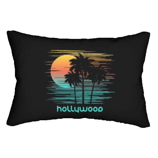 Hollywood California Stylish Souvenir Vacation Lumbar Pillows