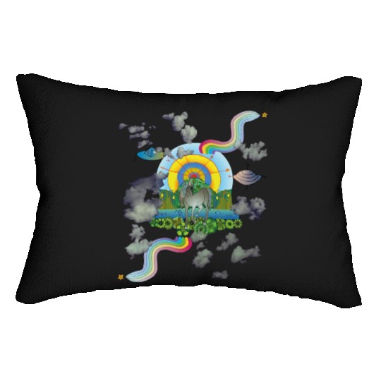Unicorn Alien Rainbows Lumbar Pillows