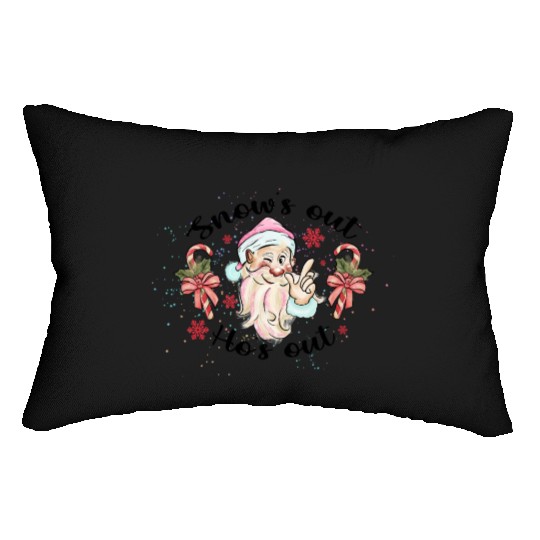 Snow Out Santa Ho Ho Ho Lumbar Pillows