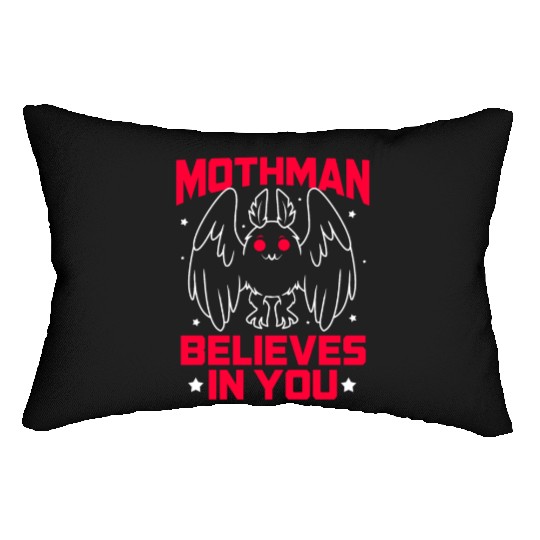 Funny Cryptid Gothic Mothman Believes In You Lumbar Pillows