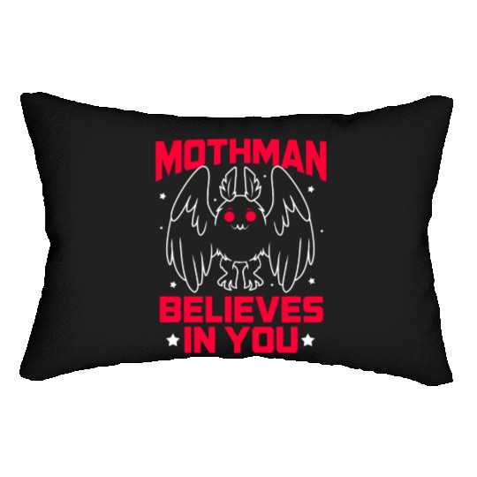 Funny Cryptid Gothic Mothman Believes In You Lumbar Pillows