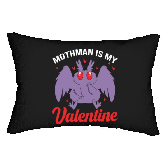 Funny Valentines Day Cryptid Cute Mothman Lumbar Pillows