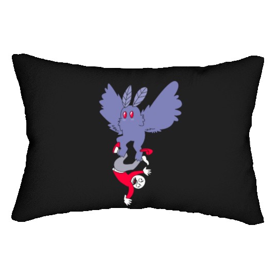 Mothman Abducting Human Goth Cryptid Funny Mothman Lumbar Pillows