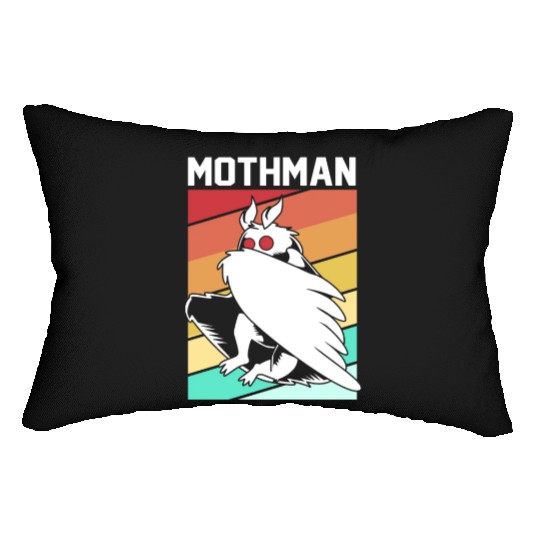 Retro Mothman Cryptid 80s Vintage Mothman Lumbar Pillows