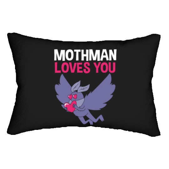Mothman Loves You Valentines Day Cryptid For Women Lumbar Pillows