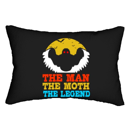 Retro Mothman Cryptid The Man The Moth The Legend Lumbar Pillows