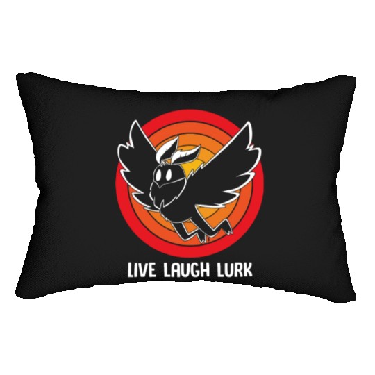 Funny Cryptid Live Laugh Lurk Mothman Lumbar Pillows