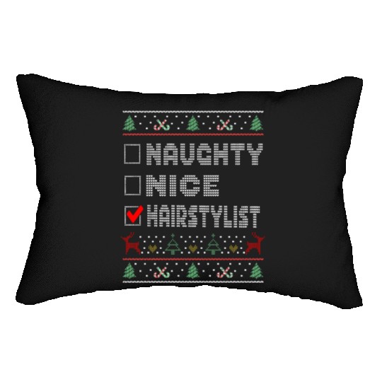 Naughty Nice Hairstylist, Matching Christmas Lumbar Pillows