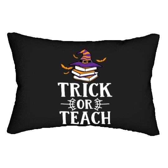 Trick Or Teach Witch Book Halloween Teacher Lumbar Pillows