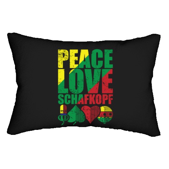 Peace Love Sheepshead Card Game Playing Card Lumbar Pillows