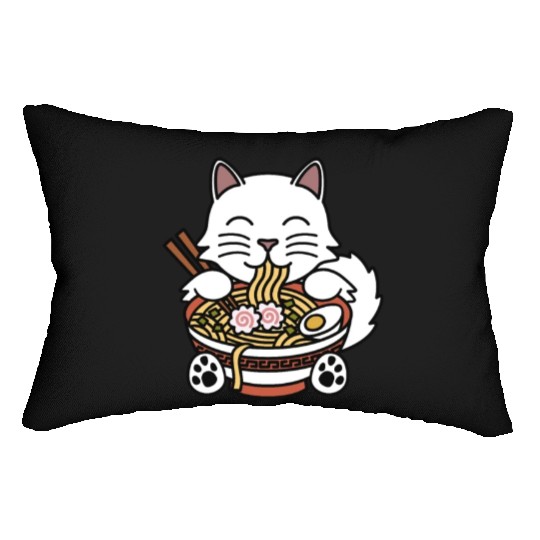 Persian Cat Ramen Noodles Lumbar Pillows