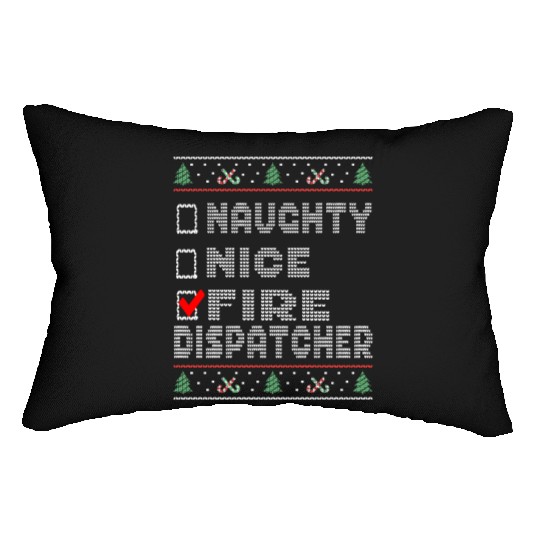 Naughty Nice Fire Dispatcher, Matching Christmas Lumbar Pillows