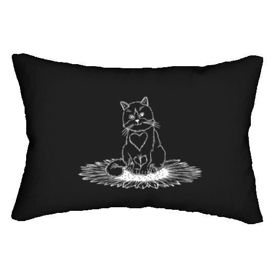 Cat Sunflower Cat Owner Cute Cat Lover I Sunflower Lumbar Pillows