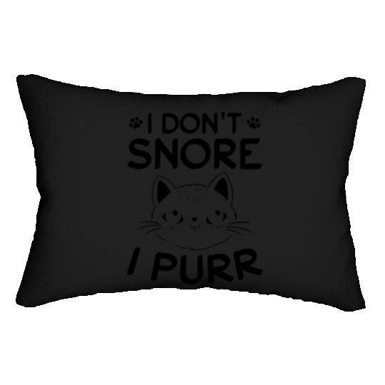 Cat Owner I Don't Snore I Purr I Funny Cat Lover Lumbar Pillows