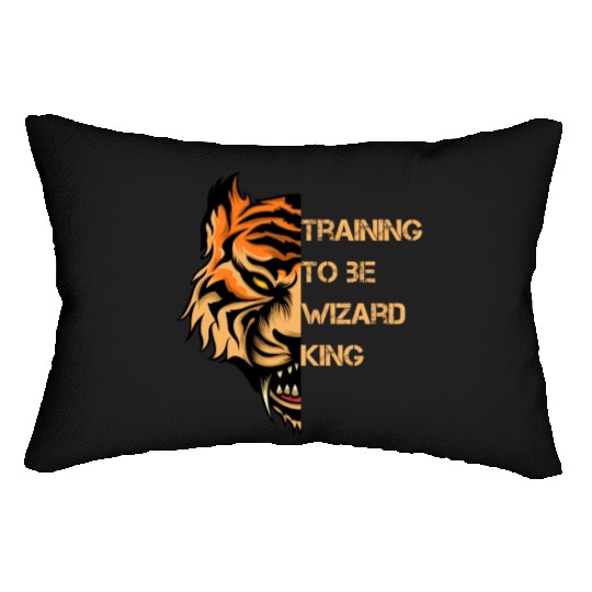 Training to be a wizard king, gym motivational quo Lumbar Pillows
