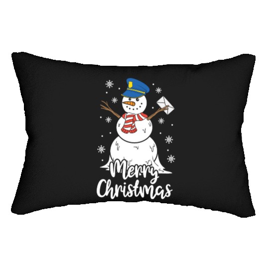 Christmas Funny Postman Mailman Snowman Xmas Gift Lumbar Pillows