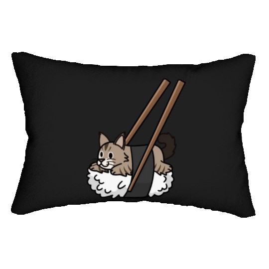 Maine Cat Nigiri Sushi Lumbar Pillows