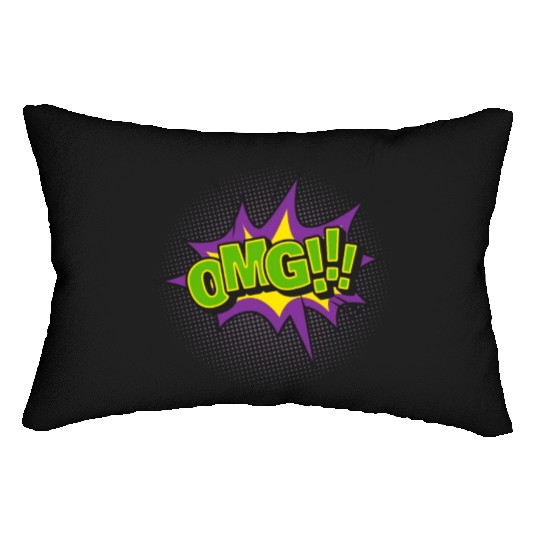 Comic Style OMG Expression Design Lumbar Pillows